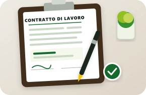 Contratto di lavoro domestico su portablocco e penna